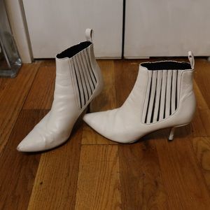 White DVF boots
